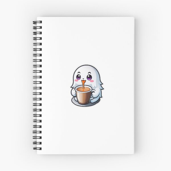 Item preview, Cute ghost Drinking Coffee Sticker designed and sold by StickFeels2.
