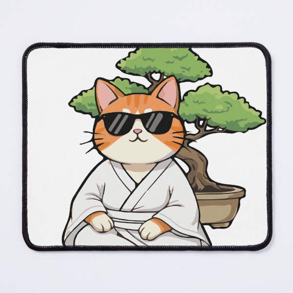 Item preview, Cat Quiet Serenity 猫閑寂 | Bonsai Cat Shirt | Japanese Zen Cat Design designed and sold by Cats&Kanji.