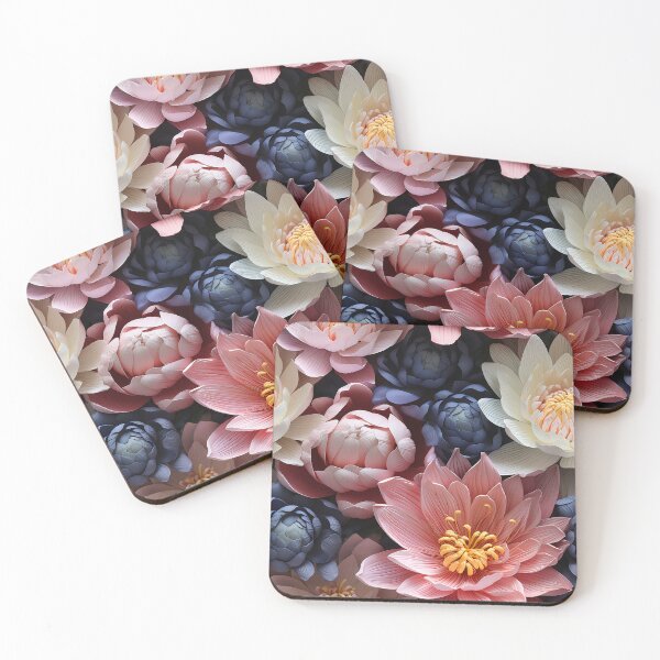 Item preview, 3D lotus flower pattern designed and sold by Leylita Design.
