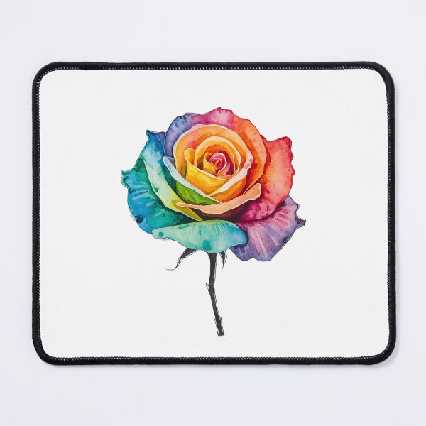 Item preview, Rainbow Rose flower watercolor designed and sold by uunaa.