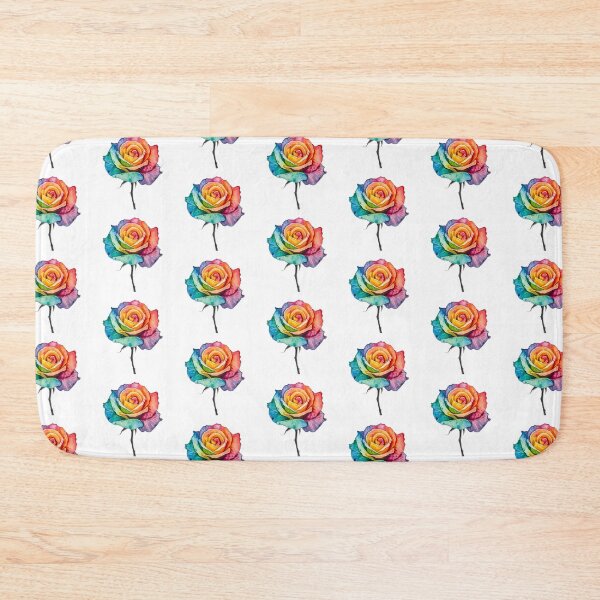 Item preview, Rainbow Rose flower watercolor designed and sold by uunaa.