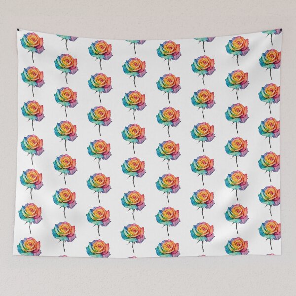 Item preview, Rainbow Rose flower watercolor designed and sold by uunaa.