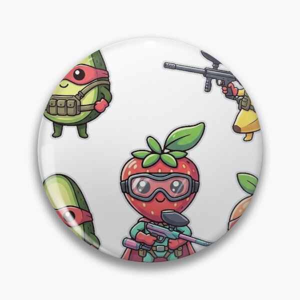 Artikelvorschau, Kawaii Paintball-Fruchtbündel, 2x Avocado, Banane, Erdbeere und Pfirsich entworfen und verkauft von PaintballCrew.