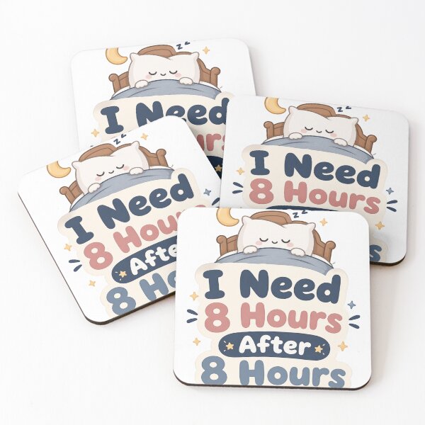 Item preview, I Need 8 Hours After 8 Hours – Cute Sleepy Cat Sticker designed and sold by Elviqus Shop.