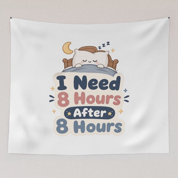 Item preview, I Need 8 Hours After 8 Hours – Cute Sleepy Cat Sticker designed and sold by Elviqus Shop.