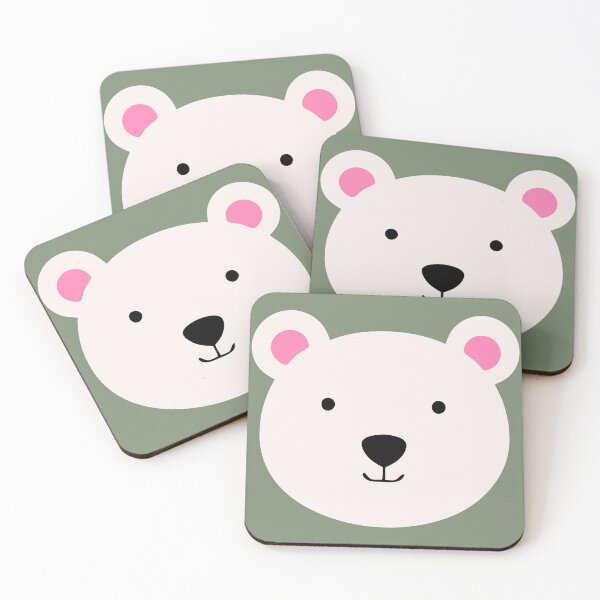 Item preview, Cute Minimal Bear Face Seamless Pattern designed and sold by UniqueDesign751.
