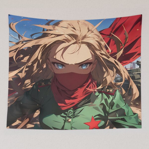 Item preview, Katyusha Girls Und Panzer Red Scarf Dramatic Windy Hair designed and sold by bystudiolereve.
