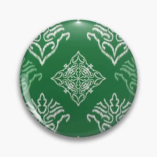 Item preview, White and Green ikat seamless pattern designed and sold by ChaReePat.