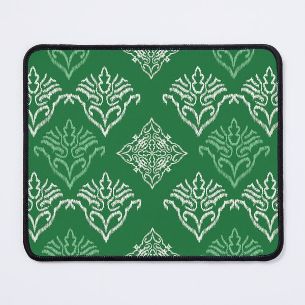 Item preview, White and Green ikat seamless pattern designed and sold by ChaReePat.