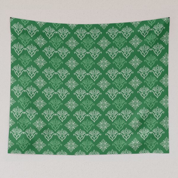 Item preview, White and Green ikat seamless pattern designed and sold by ChaReePat.