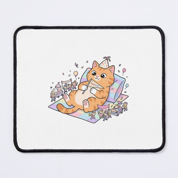 Item preview, Cute Chubby Cat Watching a Miniature Festival Parade designed and sold by NoopnyangStudio.