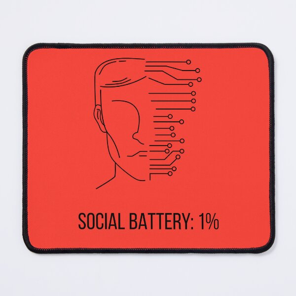Item preview, Social Battery 1% – Introvert Humor Low Energy Design designed and sold by TheClockOutClub.