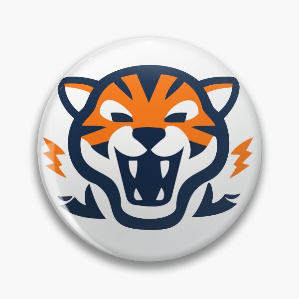 Item preview, Roaring Tiger Mascot with Lightning Bolts — Bold Flat Design Sticker designed and sold by The-ADDesign.