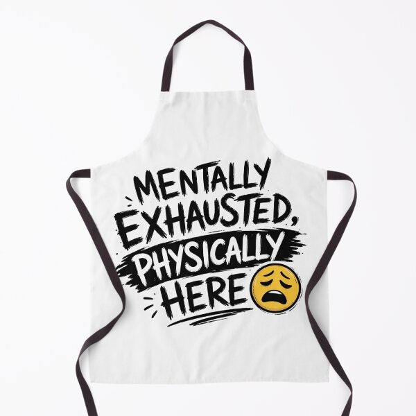 Item preview, Mentally Exhausted Physically Here – Funny Burnout Quote designed and sold by Elviqus Shop.