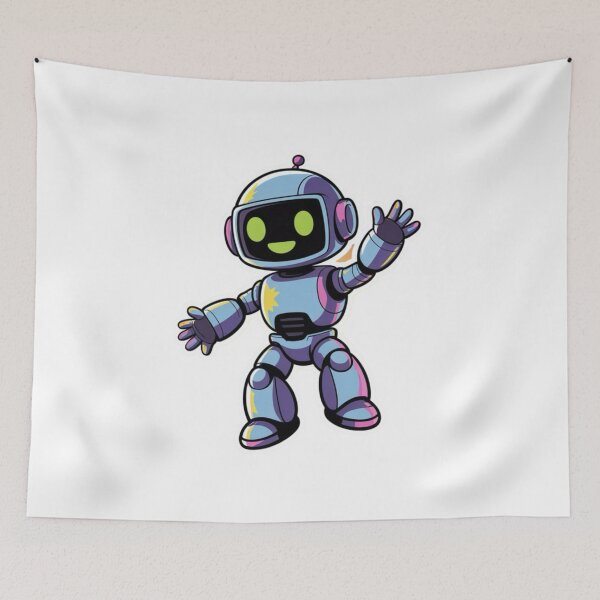 Item preview,     Cute Friendly Robot Mascot – Colorful Chibi Tech Character designed and sold by Dospart.