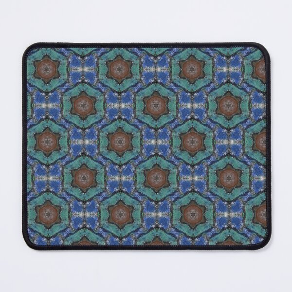 Item preview, Boho Hexagon Mandala Pattern in Brown and Blue designed and sold by Artistestella.