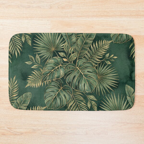 Item preview, Luxury Green Gold Tropical Leaves Monstera Palm Botanical Jungle Decor designed and sold by NdesignTrend.