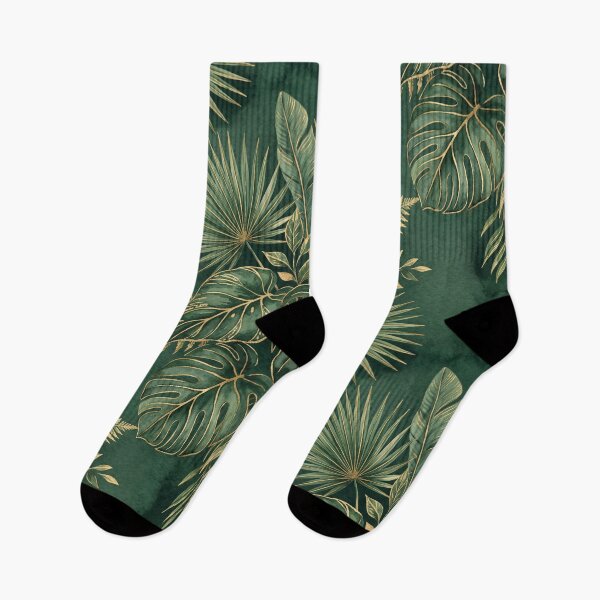 Item preview, Luxury Green Gold Tropical Leaves Monstera Palm Botanical Jungle Decor designed and sold by NdesignTrend.