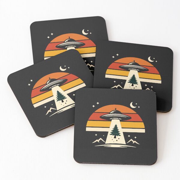 Item preview,  UFO Abducting Pine Tree Retro Sunset designed and sold by Owcomm.