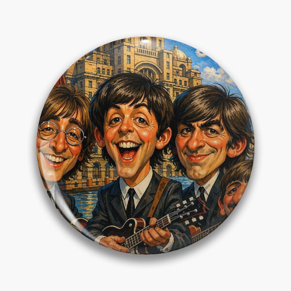 Item preview, The Beatles in Liverpool Caricature Unique handpainted Art designed and sold by LuluLeb.