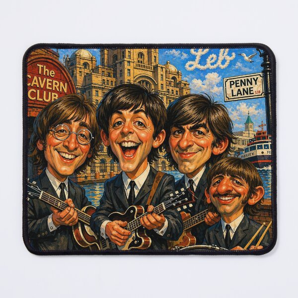 Item preview, The Beatles in Liverpool Caricature Unique handpainted Art designed and sold by LuluLeb.