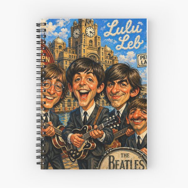 Item preview, The Beatles in Liverpool Caricature Unique handpainted Art designed and sold by LuluLeb.