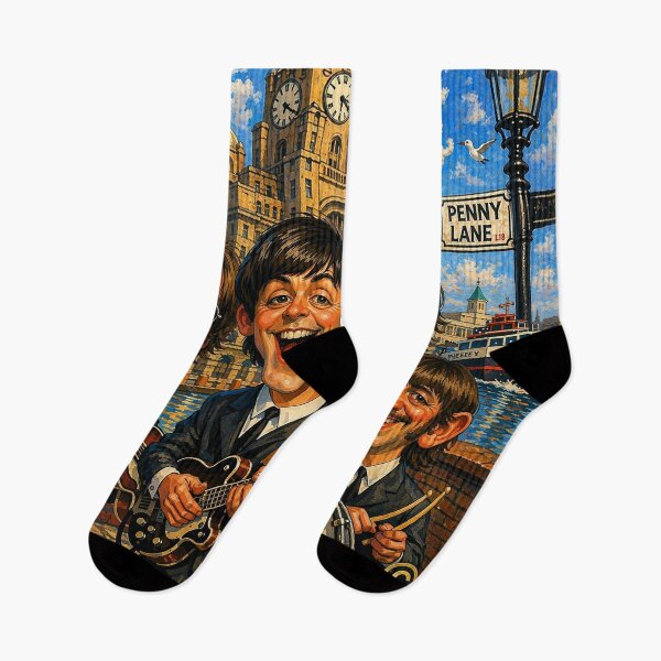 Item preview, The Beatles in Liverpool Caricature Unique handpainted Art designed and sold by LuluLeb.