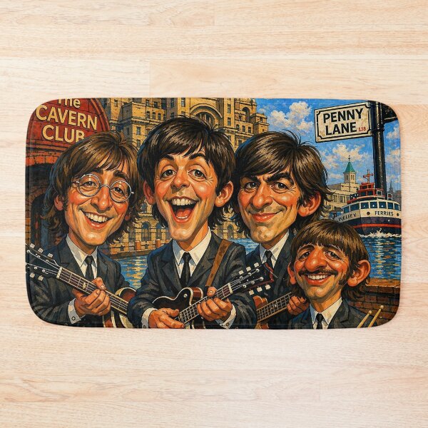 Item preview, The Beatles in Liverpool Caricature Unique handpainted Art designed and sold by LuluLeb.