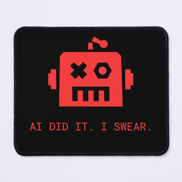 Item preview, AI Did It, I Swear – Glitch Humor Tech Meme Design designed and sold by TheClockOutClub.