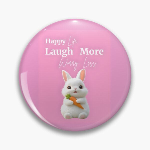 Item preview, Laugh More  Worry  Less  quoted   products  with a  cute  rabit  printed on it designed and sold by Brewgoodness.