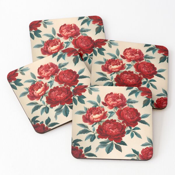 Item preview, Elegant Red Peony Floral Seamless Pattern designed and sold by UniqueDesign751.