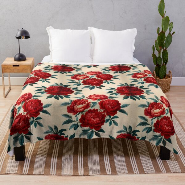 Item preview, Elegant Red Peony Floral Seamless Pattern designed and sold by UniqueDesign751.