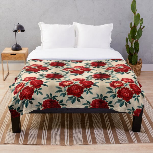 Item preview, Elegant Red Peony Floral Seamless Pattern designed and sold by UniqueDesign751.