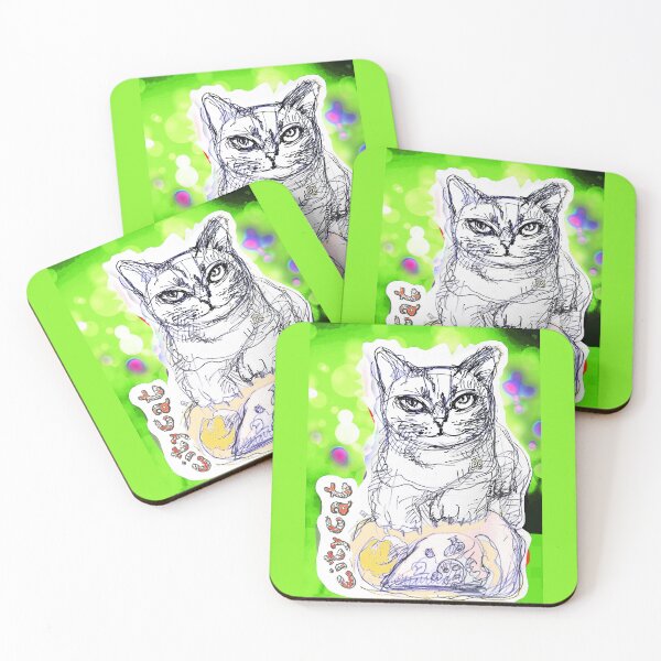 Item preview, City Cat Night Out For A Pizza (Original Drawing by ACCI) designed and sold by VanyssaGraphics.