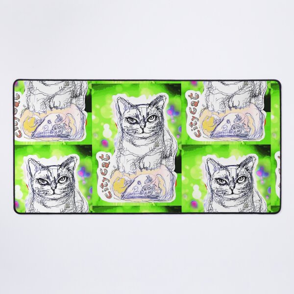 Item preview, City Cat Night Out For A Pizza (Original Drawing by ACCI) designed and sold by VanyssaGraphics.