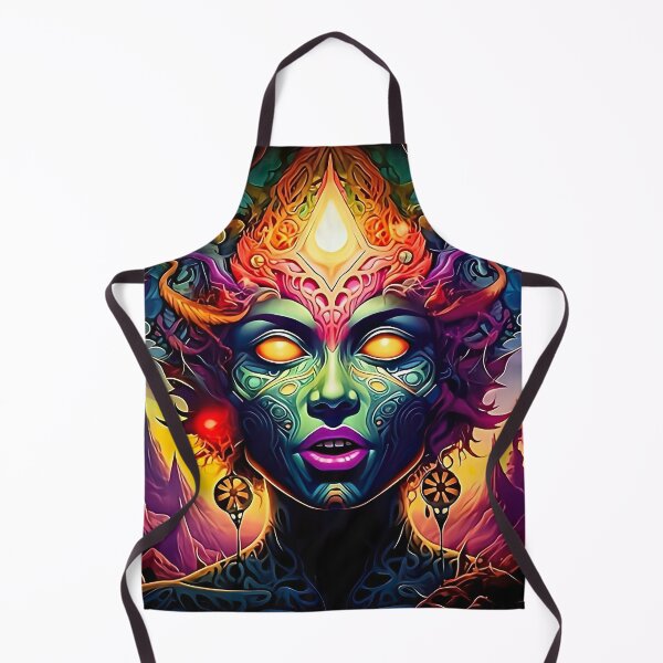 Item preview, Psychedelic Goddess Face – Neon Cosmic Fantasy Portrait designed and sold by Dominik1994.