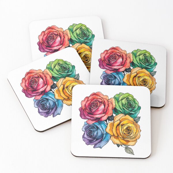 Item preview, Rainbow Rose flower bouquet designed and sold by uunaa.