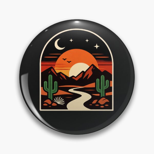 Item preview, Midnight Desert Wanderer Under a Crescent Moon and Glowing Sunset Sun designed and sold by Owcomm.