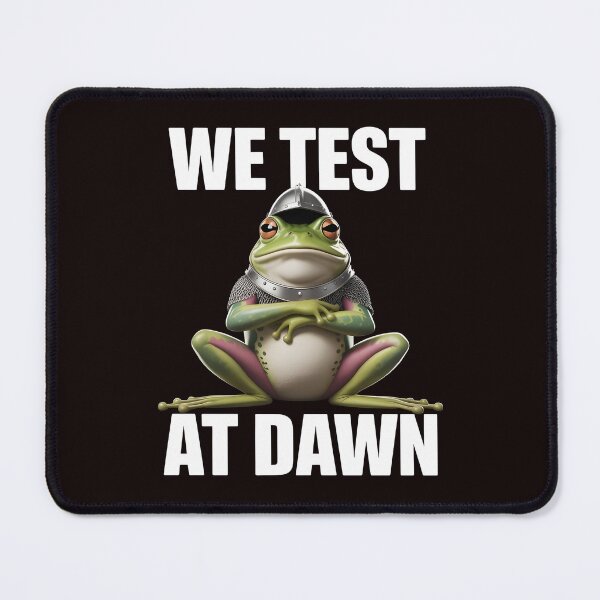 Item preview, We Test At Dawn Funny Frog Test Day – Testing Day Exam Frog Meme designed and sold by Redgiant87x.