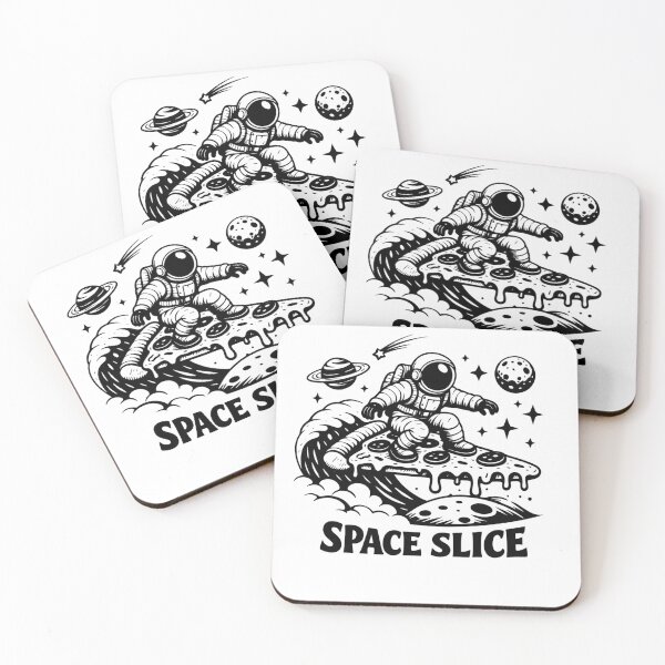 Item preview, Space Slice Astronaut Surfing Pizza in Outer Space designed and sold by Owcomm.
