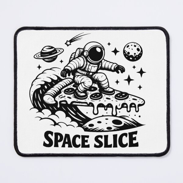Item preview, Space Slice Astronaut Surfing Pizza in Outer Space designed and sold by Owcomm.