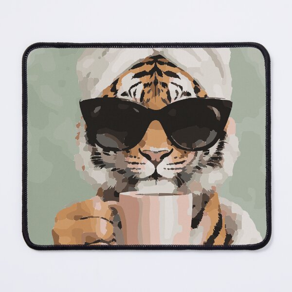 Item preview, Tiger Coffee Print, Stylish Animal Poster, Spa Aesthetic Wall Art, Modern Jungle Decor designed and sold by Moss and Moon Studio.