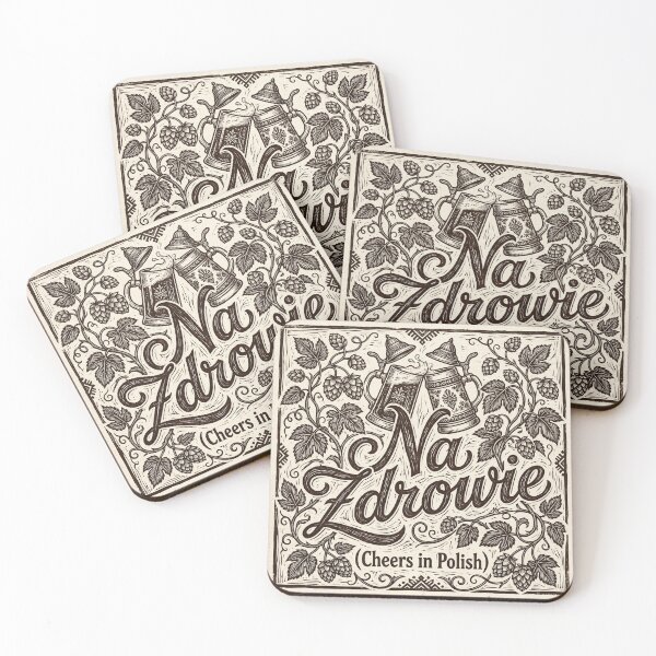 Item preview, Na Zdrowie Polish Cheers Beer Steins Woodcut designed and sold by ryanguas.