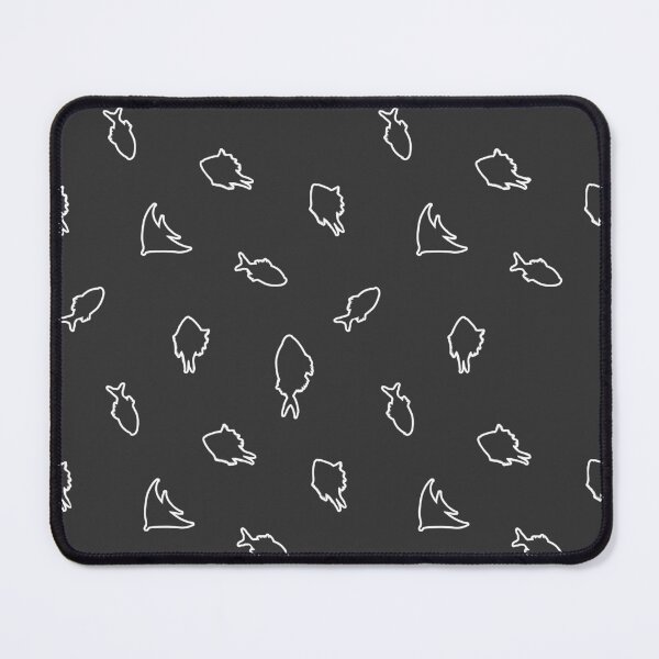 Item preview, Seamless pattern of white fish outline on a dark gray background designed and sold by VitSArt.