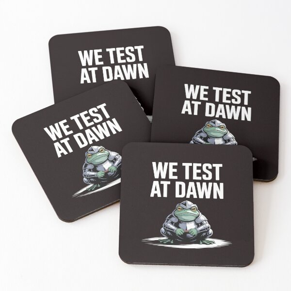 Item preview, We Test At Dawn Funny Frog Test Day – Funny Exam Final Frog Meme designed and sold by Redgiant87x.