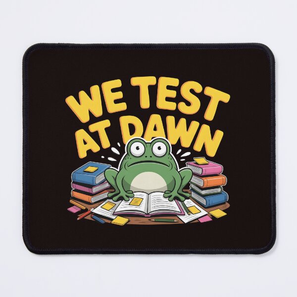 Item preview, We Test At Dawn Funny Frog Test Day – Testing Day Humor Frog Meme designed and sold by Redgiant87x.