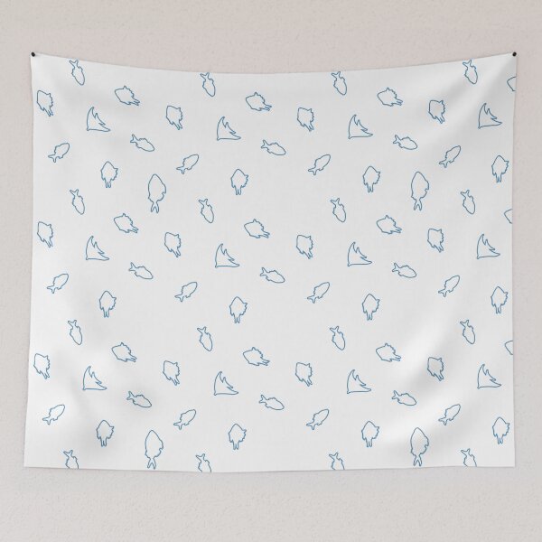 Item preview, Minimal Line Fish Pattern Aesthetic Ocean Design designed and sold by VitSArt.
