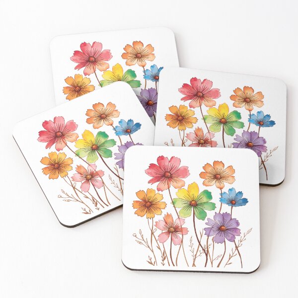 Item preview, Rainbow cosmos flower  designed and sold by uunaa.