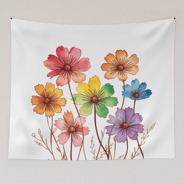 Item preview, Rainbow cosmos flower  designed and sold by uunaa.