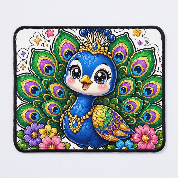 Item preview, Cute Kawaii Peacock Indian Bird Colorful Sticker designed and sold by OsmosisShop.